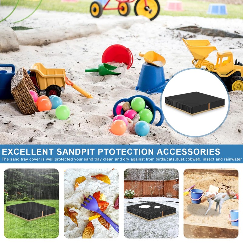VANSHEIM Sandbox Cover Square Waterproof Sand Pit Cover with Drawstring