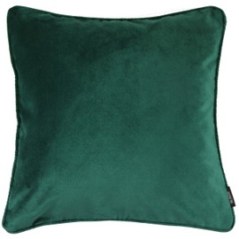 McAlister Textiles Emerald Green Matt Velvet Throw Pillow Cover Plain Decorative Scatter Cushion Cover Machine Washable 20" x 20"