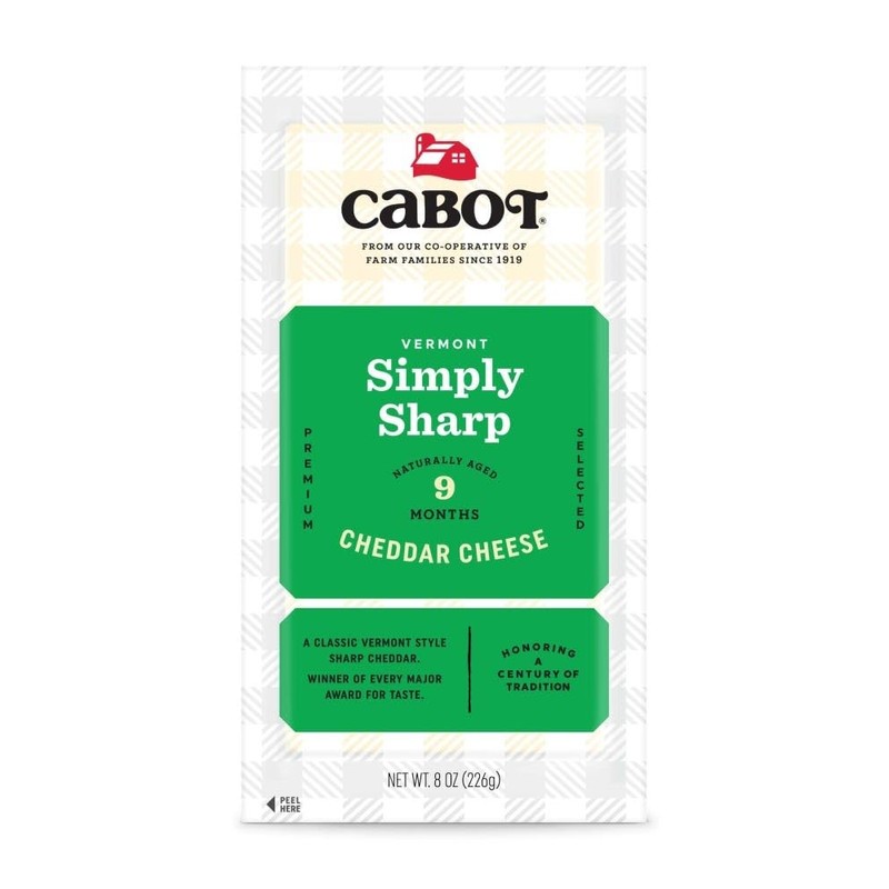 Cabot Sharp Cheddar Parchment Bar, 8 oz, 12 Pack