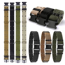 Unbranded Military Belt Nylon Adjustable Army Tactical Webbed Pistol Belt Quick Release - Black