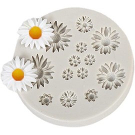 3D Silikon Kuchenform, Blumen Schokolade Silikonform, Gänseblümchen Silikonform, Blumen Kuchen Fondant Silikonformen, Chrysanthemen Blumenform für Cupcake Topper, Schokolade