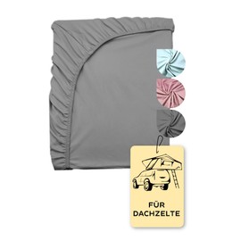 Adventure Xperience Roof Tent Accessories Fitted Sheet 240 x 140 cm Cuddly Microfibre Fitted Sheet Roof Tent Bed Sheet for Roof Tents 220-240 Extra Length, 140 x 240 cm Grey