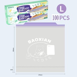 50×Zip Gallon Freezer Bags | Ultra Strong Food Storage Bags with Double Zip | Airtight, Leakproof, BPA Free Plastic Food Bags (25 * 27 cm)