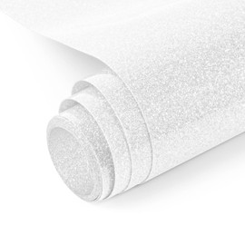NANAPLUMS Glitter Plotter Film Textile - Heat Transfer Vinyl Transfer Film Plotter Flex Film for Textiles Transfer Film for Iron-On DIY T-Shirt, Fabrics (White)