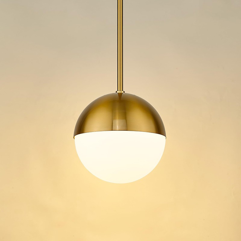 LMS Modern Pendant Lighting Gold Globe Pendant Light Fixture, Mid