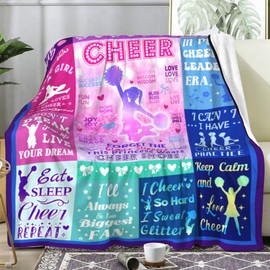 TAPBASE Cheerleader Blanket Cheer Gifts for Girls Women,Cheer Stuff Cheerleading Gifts Bulk for Team Coach,Cheer Blankets for Girls Cheer Lovers 50"X40"
