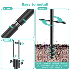 Mrcrafts Shepherds Hook for Outdoor, 82 Inch Hevy Duty Bird Feeder Poles, Bird Feeder Stand Station, Garden Hook for Hanging Plants, Lanterns, Hummingbird Feeders