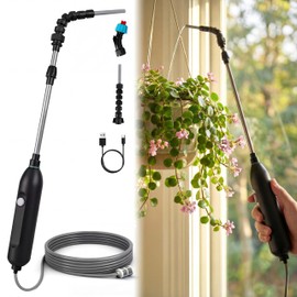 High Reach Electric Plant Waterer for Indoor Hanging Plants,Telescoping Indoor Water Sprayer Wand with Pump, 180° Adjustable Watering Nozzle High Flow Leakproof Design