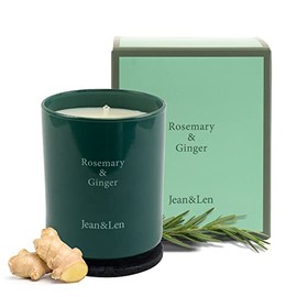 Jean & Len Jean & Len Kerze Premium Rosemary & Ginger, fr gemtliche Abende Zuhause, Handgemachte Duftkerze mit wrzig-frischem Rosmarin & Ingwer Duft, Kerze im stylishen Glas, vegan, 230 g
