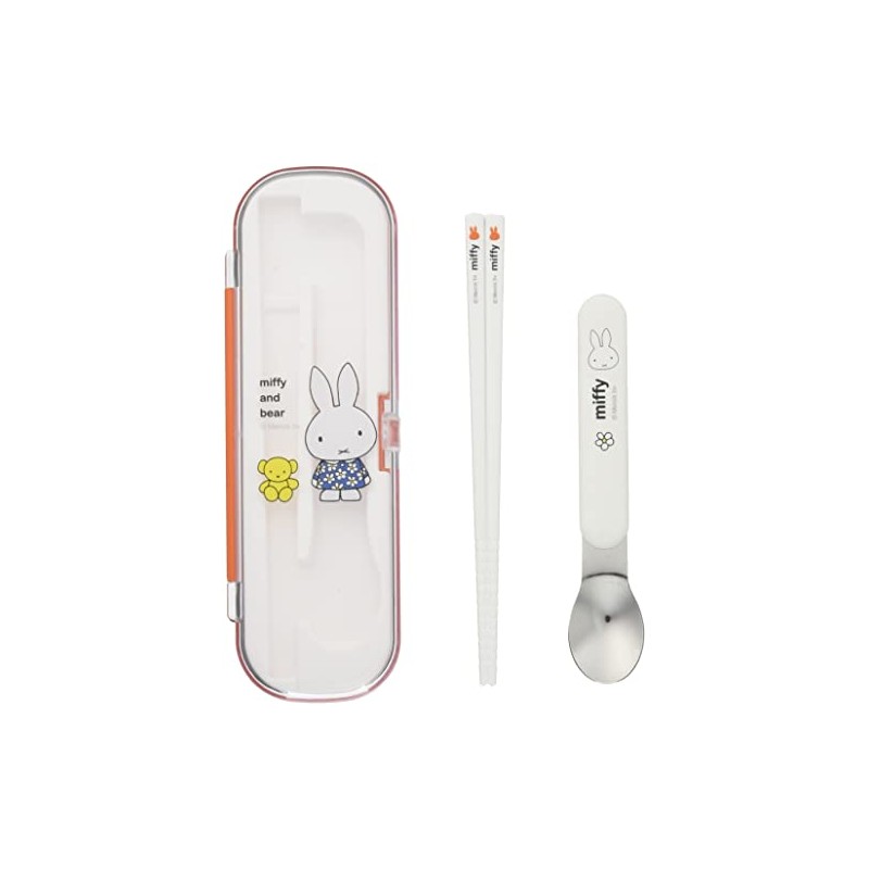 Kutsuwa MF674 Miffy Combination Set (Chopsticks and Spoon), Kids Lunch