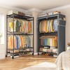 Raybee 80.32" H Clothes Rack with Cover,Rolling Clothing Racks for