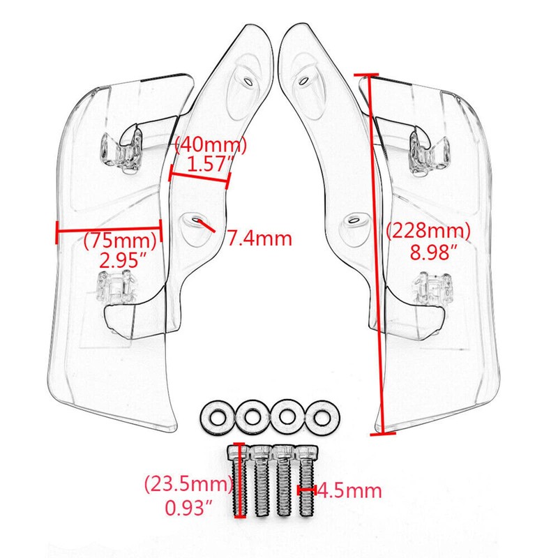Frezon Motorcycle Adjustable Upper Fairing Side Wind Air Deflector for