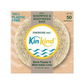 KinKind Mens Shampoo Bar - ENERGISE me! 2 in 1 Solid Shampoo Bar & Wash Bar for Hair, Beard & Body | Mens Soap, Natural Shampoo Bar, Travel Shampoo Bars for Hair UK | Up to 50 Washes - Vegan