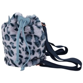 Depesche TOPModel Leo Love 10942 Backpack with Drawstring, Approx. 23 x 17 x 17 cm, Kitten Look Made of Soft Faux Fur, Grey Tabby