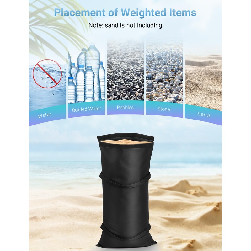 8 Pack Umbrella Base Weights, Sandbags for Umbrellas & Patio