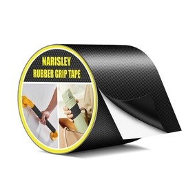 Narisley Rubber Grip Tape, Ultra Strong Waterproof Anti Slip Tape with Textured Adhesive for DIY Tools & Gadgets, Customizable for Enhanced Comfort & Safety (4In x 16.5Ft, Black)