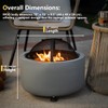Barton 18" Round Concrete Charcoal Wood Burning Fire Pit, Magnesium