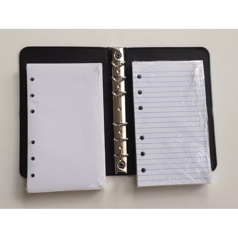 linco Little Black 6-Ring Binder with 3-1/2" x 6" Sheets