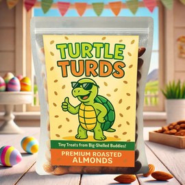 Turtle Turds Roasted Almonds - Funny and Kid-Friendly Snack for Turtle Lovers, Perfect for Easter Baskets, Birthday Party Favors, Lunchboxes, and Animal-Themed Gag Gifts for Kids
