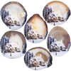 Nupuyai Artistic Print Natural Agate Slice with Wooden Stand for