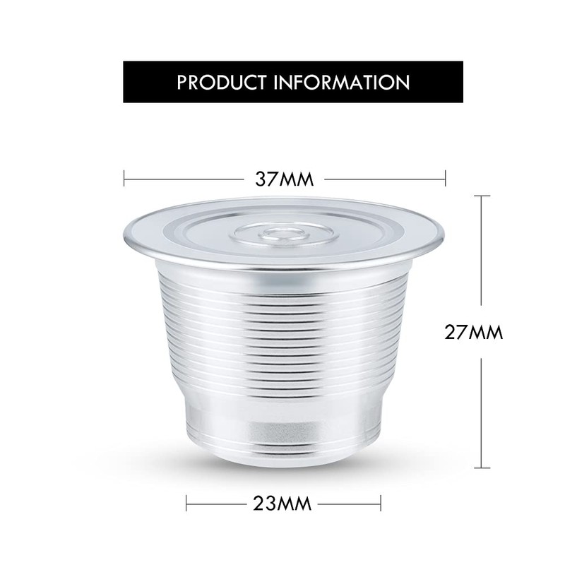 RECAFIMIL Reusable Compatible Capsule for Nespresso Machines Stainless Steel Refillable