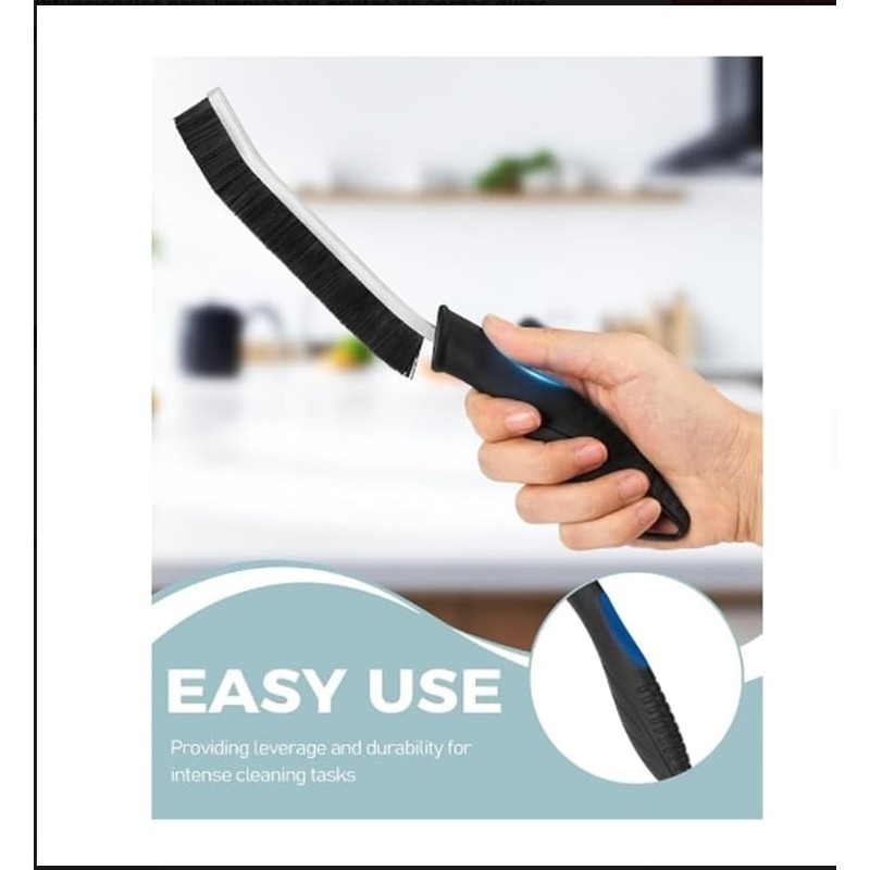 Professionelle Reinigungsbürste mit ergonomischem Griff, schwarz, 4-teiliges Set, robuste Borsten,