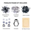 Winter Wonderland Penguin Button Art Kit, DIY Craft Frame with