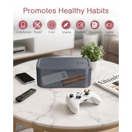 LOFICOPER Medication Lock Box, Lockable Storage Box, Childproof Lock Box, Refrigerator Snack Food Storage Container with Combination Code for Phone, Home, Office, School, Travel, 9.25 x 5 x 3 inches