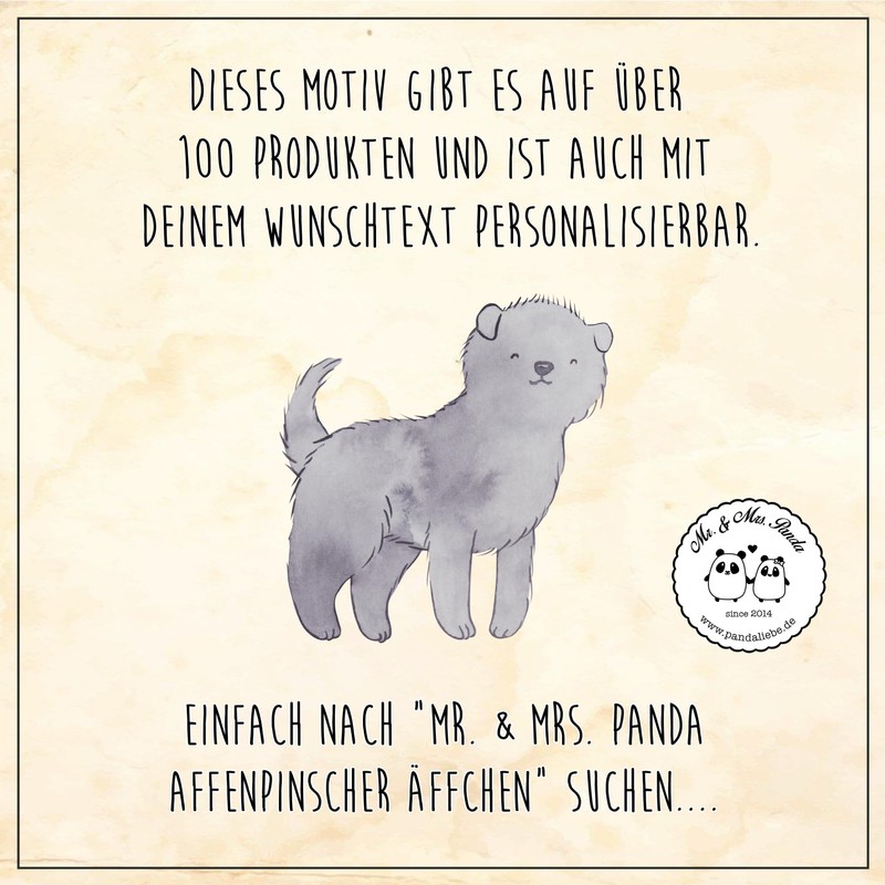 Mr. & Mrs. Panda Getränkeuntersetzer Affenpinscher Äffchen - Geschenk, Familienhund,