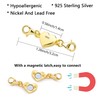 14K Gold Heart Magnetic Necklace Clasps and Closures 925 Sterling