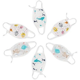 KaWaii 3-Layer Reusable Kids Cloth Mask for Face, Nose and Mouth Protection with Filter Pocket, Unisex, Small (2-5 Years) - Pack of 6