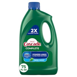 Cascade 2-Pack Dishwasher Gel Detergent, Cascade Complete with Dawn 75 Oz, Fresh Scent