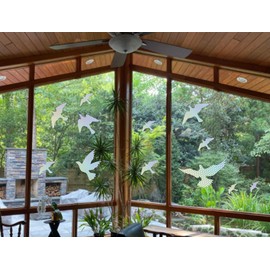 Anti-Collision Window Bird Stickers Decals Glass Door Protection and Save Birds, Reflection(12 pcs)