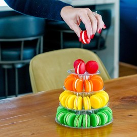 Macarons Mix - French Cookies - Baked Upon Order Macaroons with Recipe from France - Fresh Macarons Handcrafted by French Chefs - Gluten-free (4 Tier Tower with 36 Macarons (All Included))