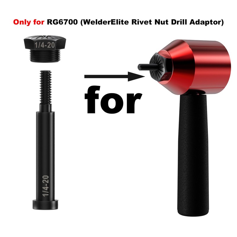 WelderElite Mandrels 1/4-20 (Accessories Rivet Nut Drill Adaptor Tool ‎RG6700)