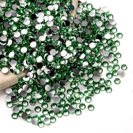 Light Green Rhinestones Bulk, 5000PCS Flat Back Round Jelly AB Rhinestones Non-Hotfix Crystal Gems Wholesale for Crafts Makeup Nails Face Tumblers Clothes Shoes Handmade Decoration 4mm