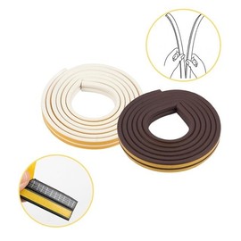 D-Type Draft Stopper Door Gap Seal Weatherstrip (Random Color) 2M 2ea