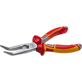 NWS VDE N141-49-VDE-205-SB Long Nose Pliers, Curved, 205 mm, Pack of 1
