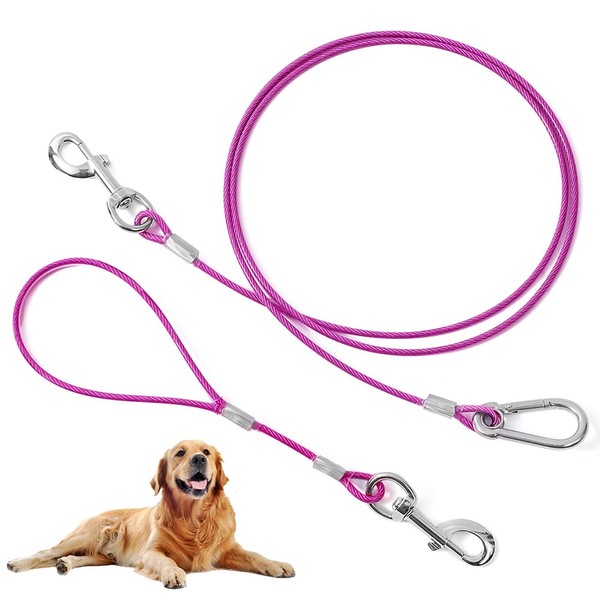 Mi Metty Chew Proof Dog Leash,5 Ft Tie Out Cable