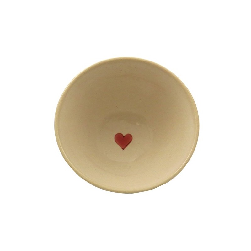 Sensitsu Kobo 52026 Zuko Kiln Polka Dot Heart Rice Bowl,