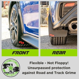 RokBlokz Mud Flaps for 2022+ Subaru WRX - Multiple Colors Available - Mud Guards are Custom Cut and Fit - Includes All Mounting Hardware (Red with Black Logo, Original)