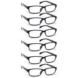 JOSCHOO Gafas De Lectura Para Computadora Para Lectores De Bisagra De Resorte Con Bloqueo De Luz Azul (5 Negros, 1,50) Medianos