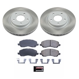 Power Stop SC3032 Front Brake Kit With Semi-Coated Brake Rotors and Ceramic Brake Pads & Hardware For Chrysler 200 Sebring Dodge Avenger Jeep Compass Patirot Lancer Outlander [Application Specific]