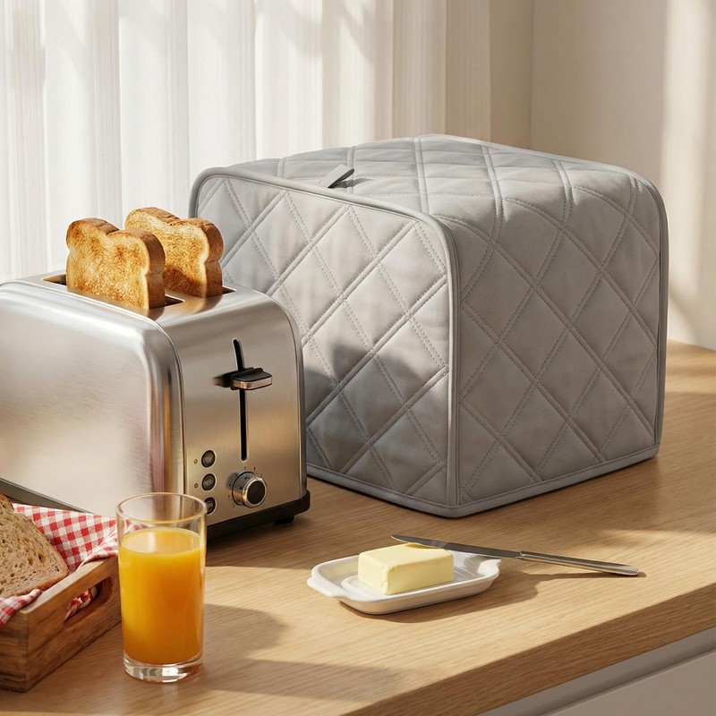 1-Pack 2 slice Toaster Cover, Polyester Fabric Quilted Two Slice