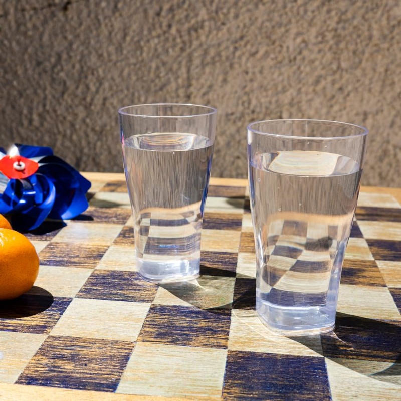 Set of 6 Virtually Unbreakable Reusable Plastic Octagon Shaped Tumblers.