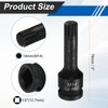 HARFINGTON 5pcs 1/2" Drive M14 Triple Square Impact Spline Bit