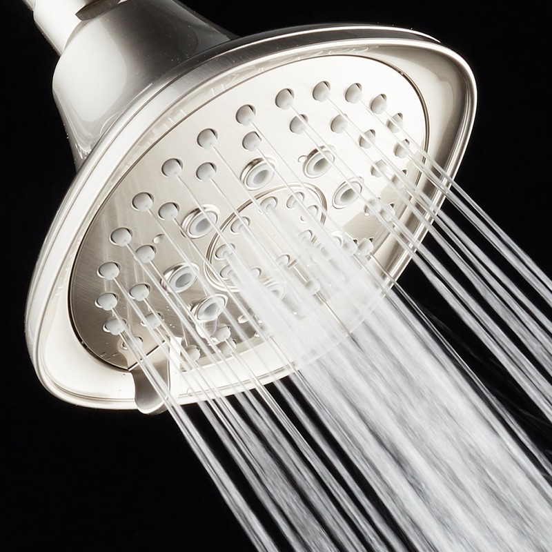 AquaDance Satin Nickel Hot Oval Square Style 6-setting High-Pressure Luxury
