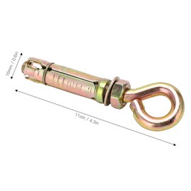 Buachois 5 Pcs Expansion Bolts with Eye Ring, M10x11cm Heavy Duty Metal Anchor Fastener Eyebolt Bolt Ring Screw Closed Hook Anchor Bolt for Concrete Wall