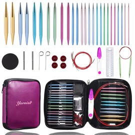Yarniss 13 Pair Circular Knitting Needle Set 3.0~10.0mm, Interchangeable Aluminum Knitting Needles with Case