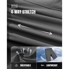 33,000ft Mens Outdoor Stretch Golf Shorts UPF50+ Summer Hiking Shorts Cargo Shorts with 7 Pockets Breathable for Outdoor, Dark Gray-New 34